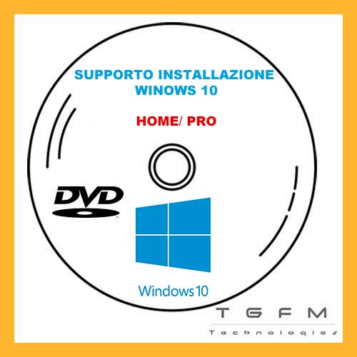 DVD Disco avviabile installazione | WINDOWS 10 | CON LICENZA | 32/64 bit | AGGIORNATA 21H2 ACCESSORIO SOLO DA TGFM TechnologiesSISTEMA_ Windows, TIPO_dvd/cd