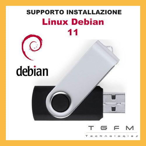 Chiavetta USB avviabile | Linux Debian 11 | 32/64 bit | ultima versione ACCESSORIO SOLO DA TGFM TechnologiesSISTEMA_Linux, TIPO_Usb