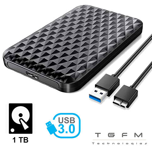 Hard Disk esterno HDD  | 1 TB | 2.5" | USB 3.0 | Autoalimentato | Portatile | ACCESSORIO SOLO DA TGFM Technologies