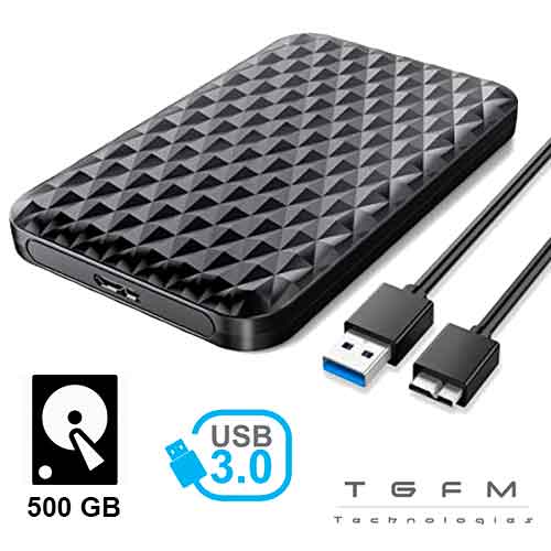 Hard Disk esterno HDD  | 500GB | 2.5" | USB 3.0 | Autoalimentato | Portatile | ACCESSORIO SOLO DA TGFM Technologies