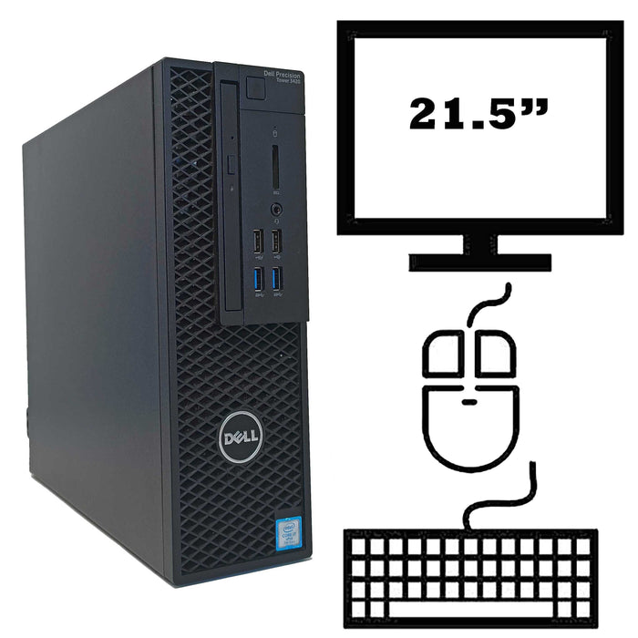 Postazione Completa Dell Precision 3240 SFF | Core i7 7^gen | Completo di Monitor Full HD 23 pollici Tastiera e Mouse Wireless | Pc Desktop Ricondizionato